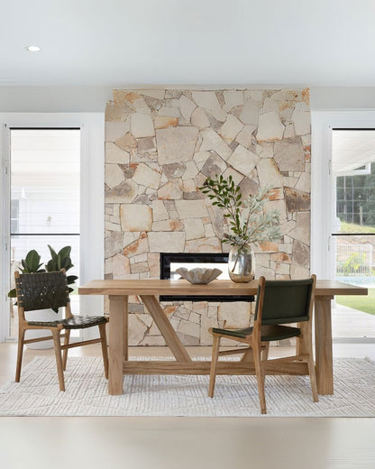 Bunbury Teak Modern Farmhouse Dining Table Sun Republic 