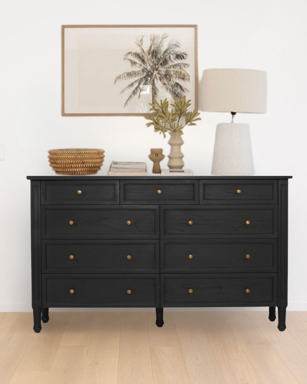 Cayman 9-Drawers Dresser in Black Sun Republic 