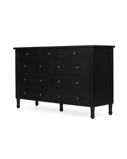 Cayman 9-Drawers Dresser in Black Sun Republic 