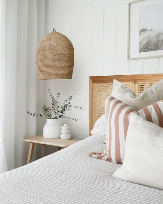 Cayman Cedar & Rattan Bed Head - Weathered Oak | Q-K Sun Republic 