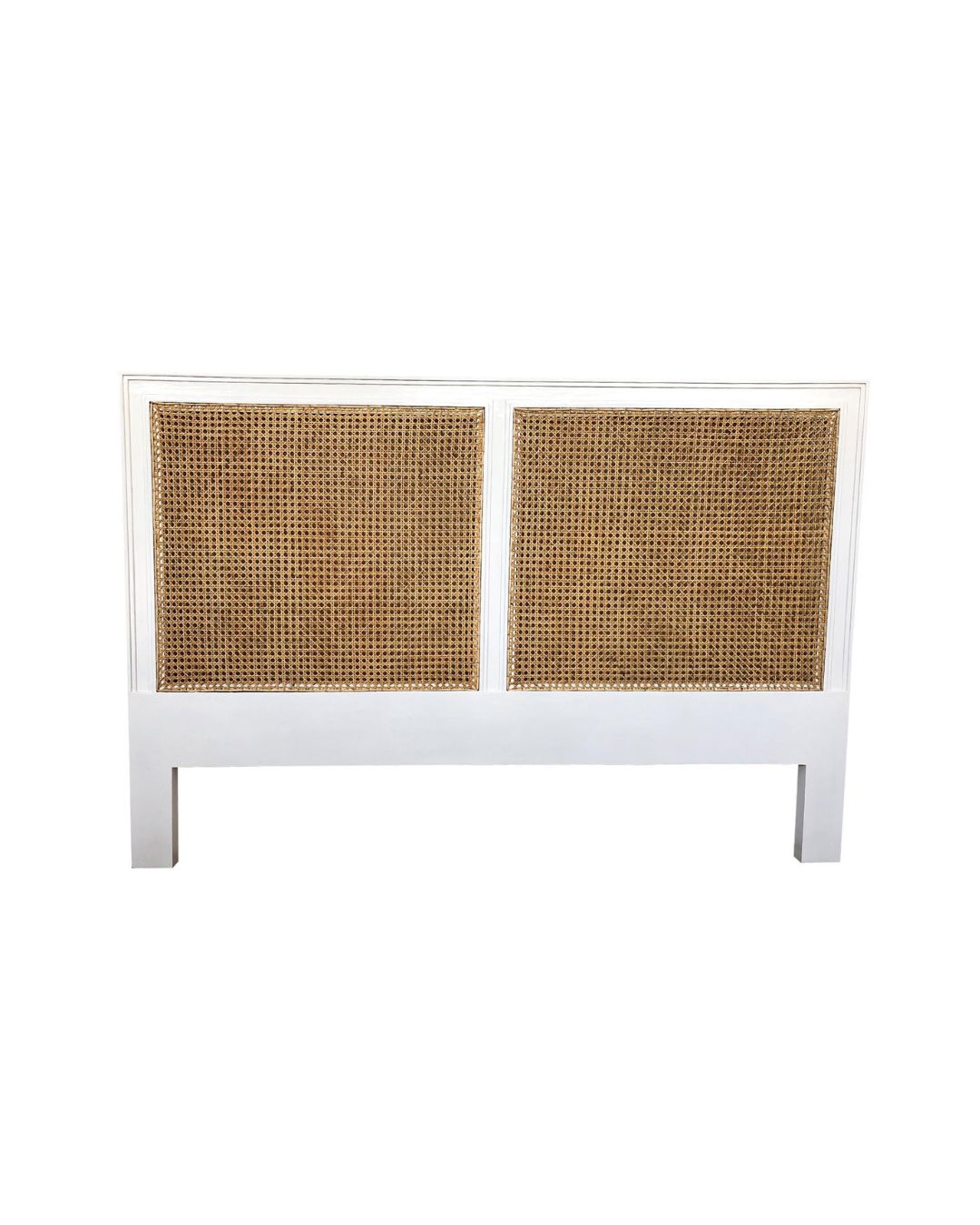 Cayman Mahogany & Rattan Bed Head - White | Q-K Sun Republic 