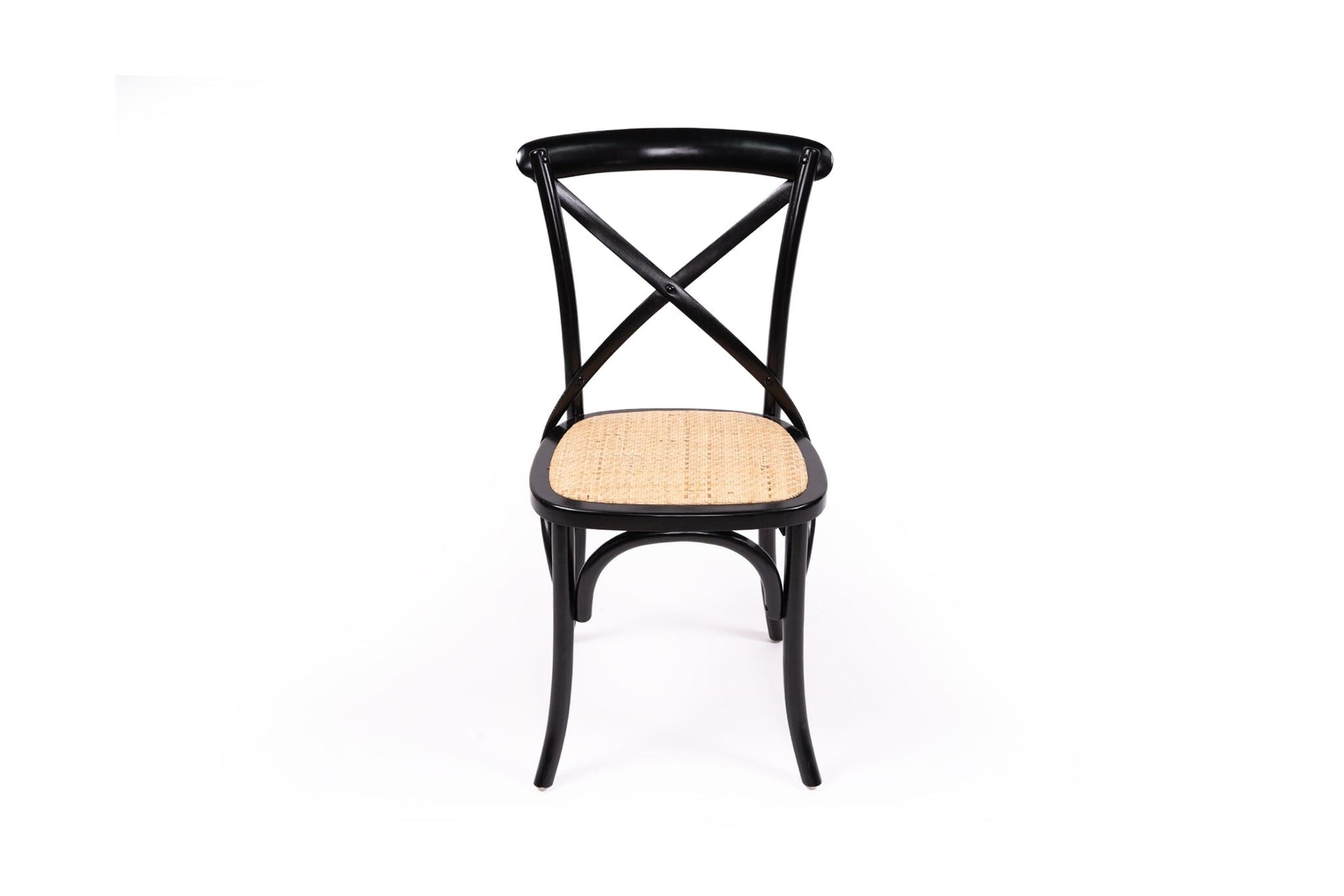 Classic Cross-Back Dining Chair - Black (Rattan Seat) Sun Republic 