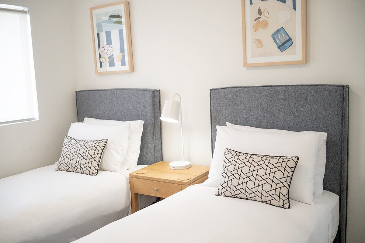 Classic Upholstered Bed Head - Blue/Grey Sun Republic 