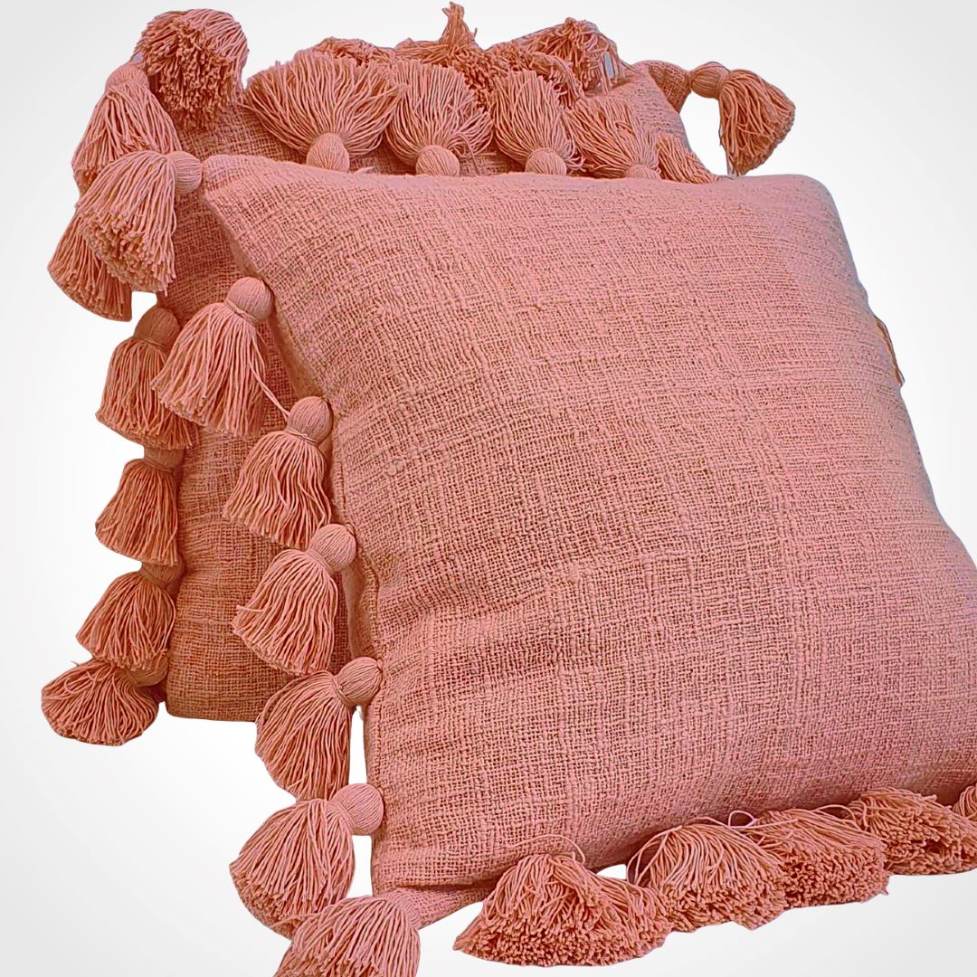 Cotton Tassels Cushion | Rust Sun Republic 