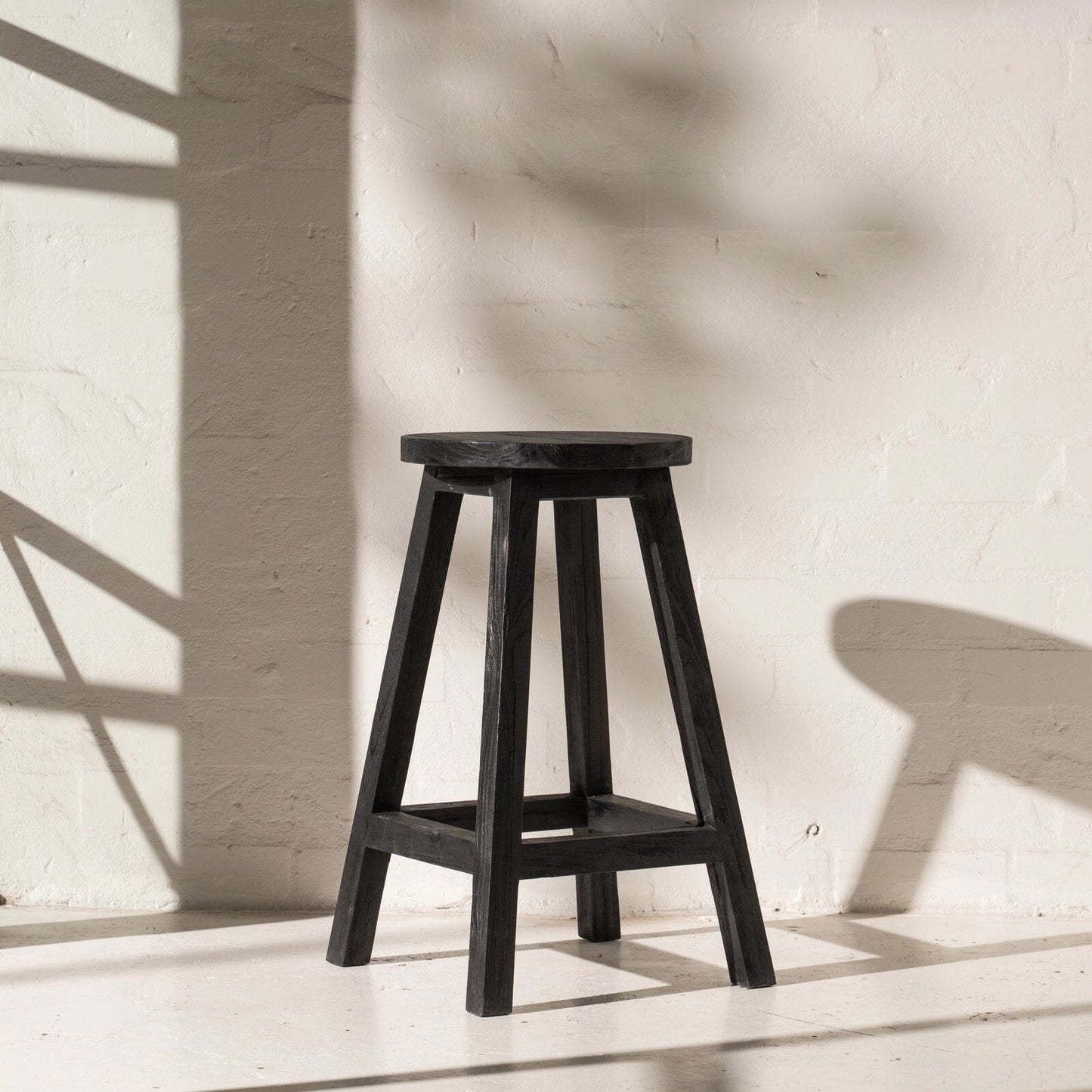 Zana Round Black Counter Stool