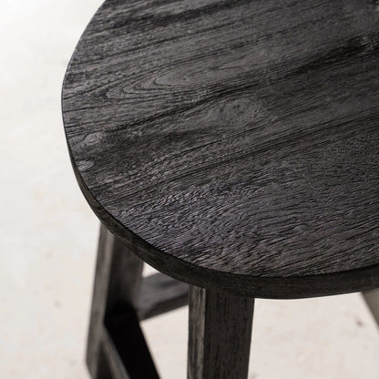 Zana Round Black Counter Stool