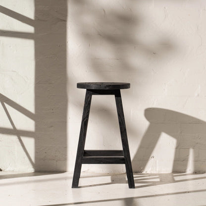 Zana Round Black Counter Stool