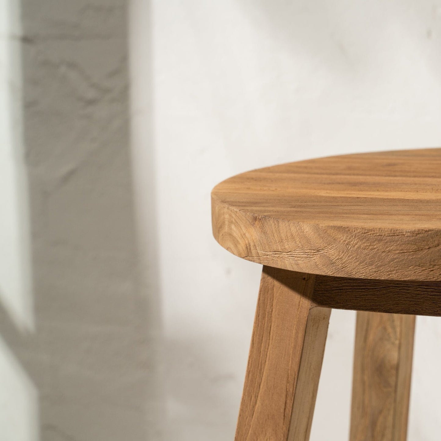 Round Teak Counter Stool