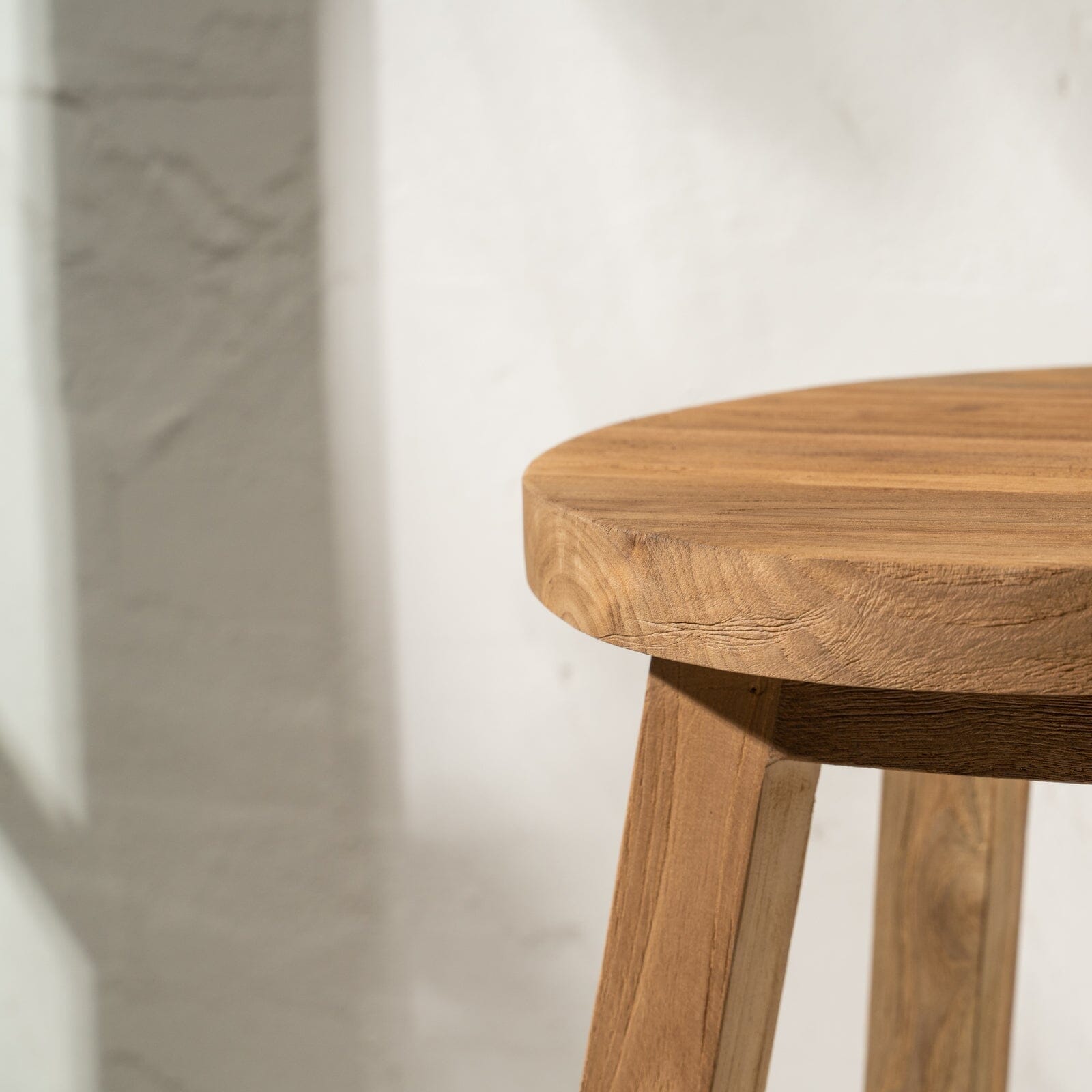 Round Teak Counter Stool