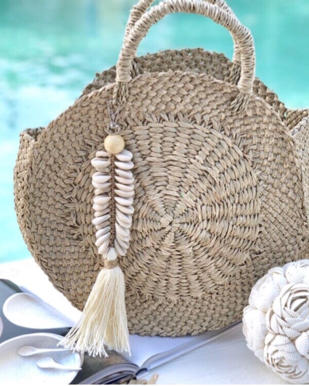 Cowrie Shell Keyring - Coastal Bag Accessory Sun Republic 