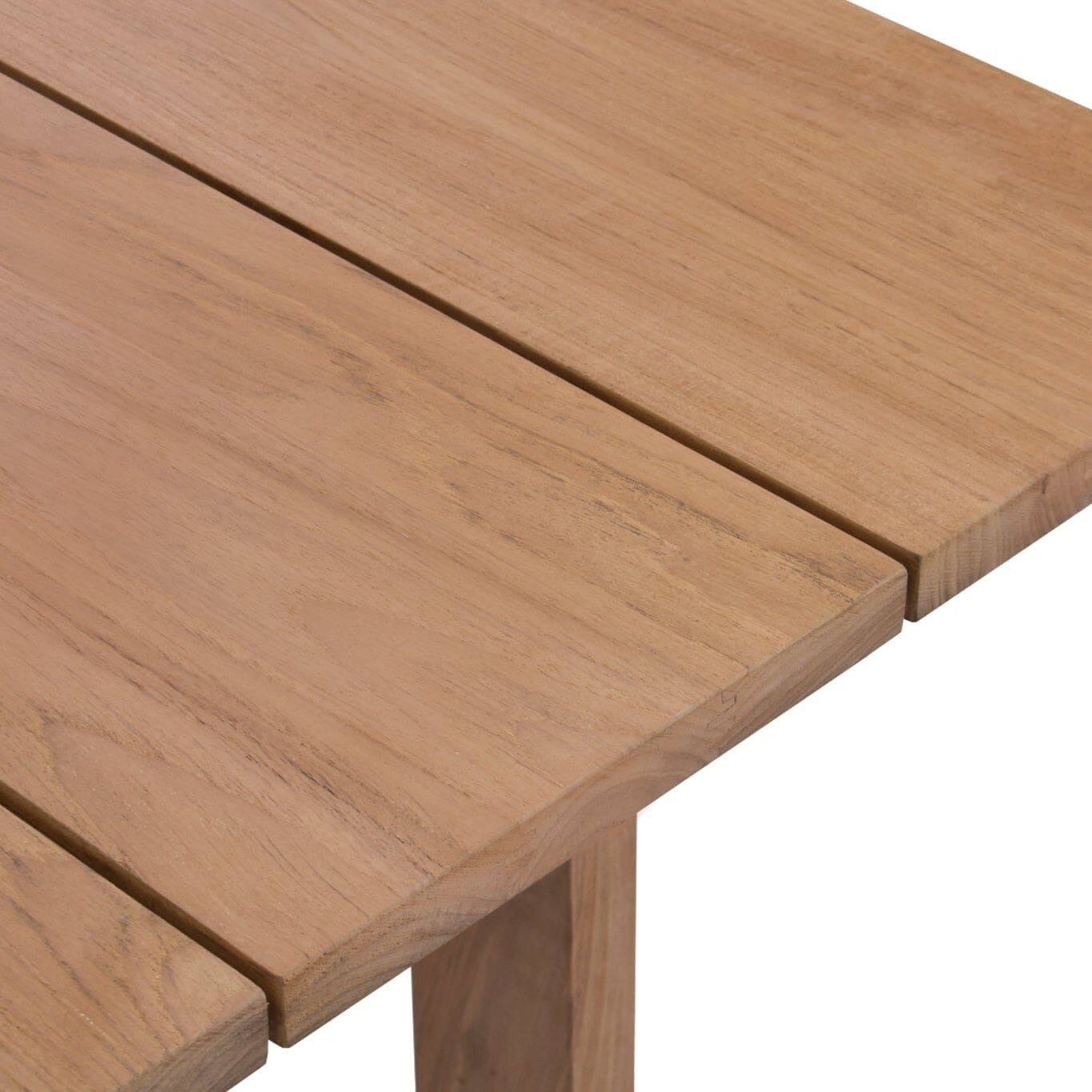 Close-up of a wooden table surface with a white background