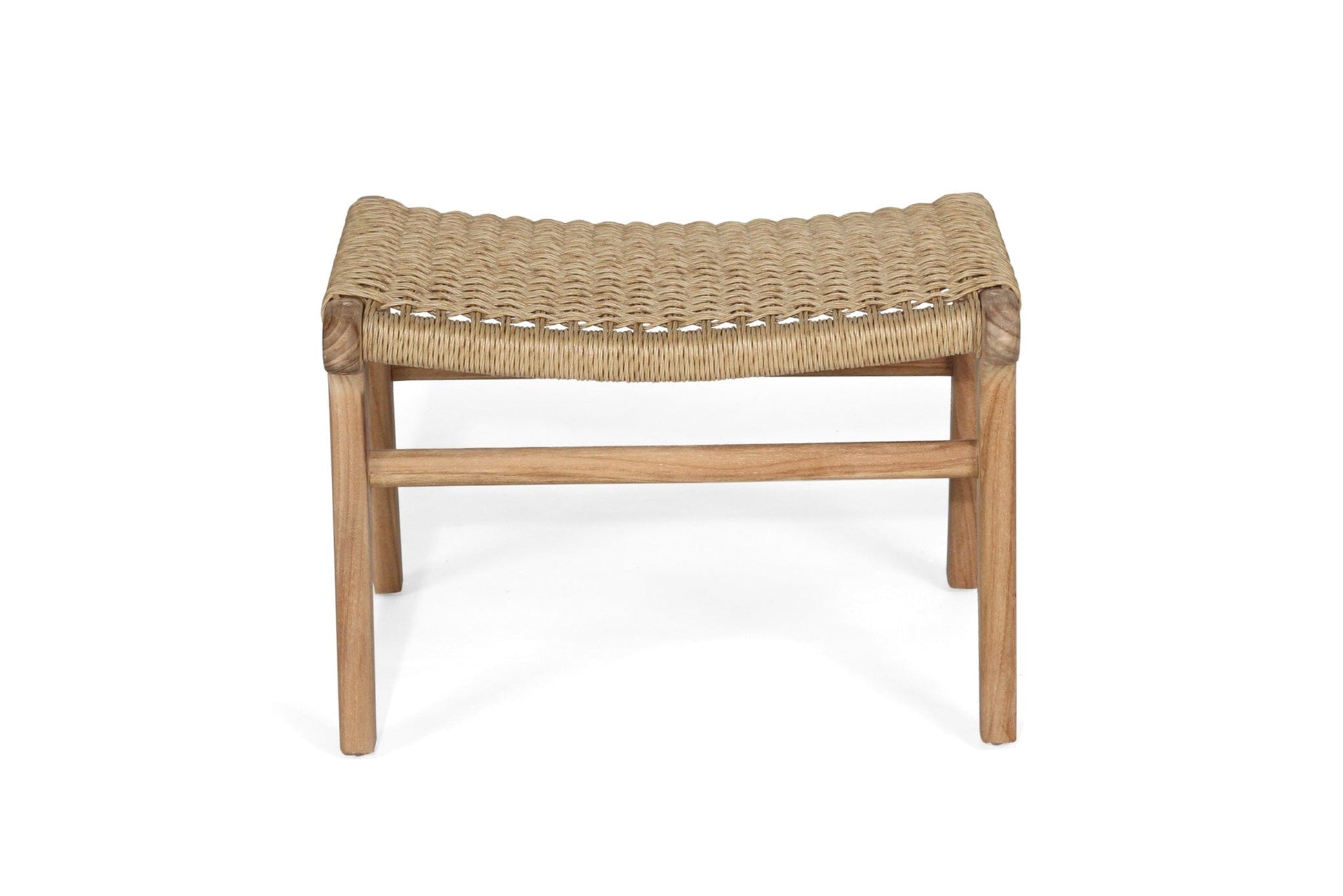 Cumberland Teak Woven Ottoman - Sand Sun Republic 