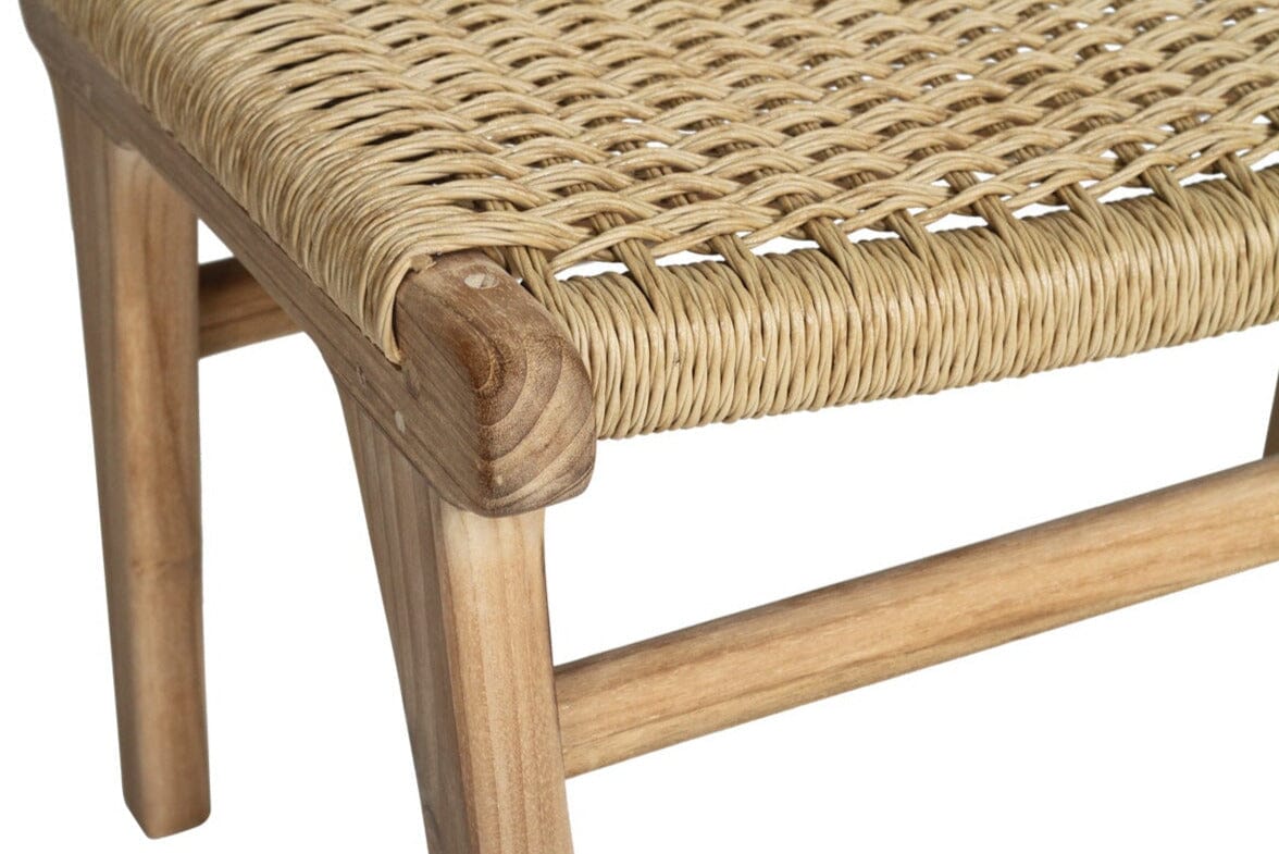 Cumberland Teak Woven Ottoman - Sand Sun Republic 