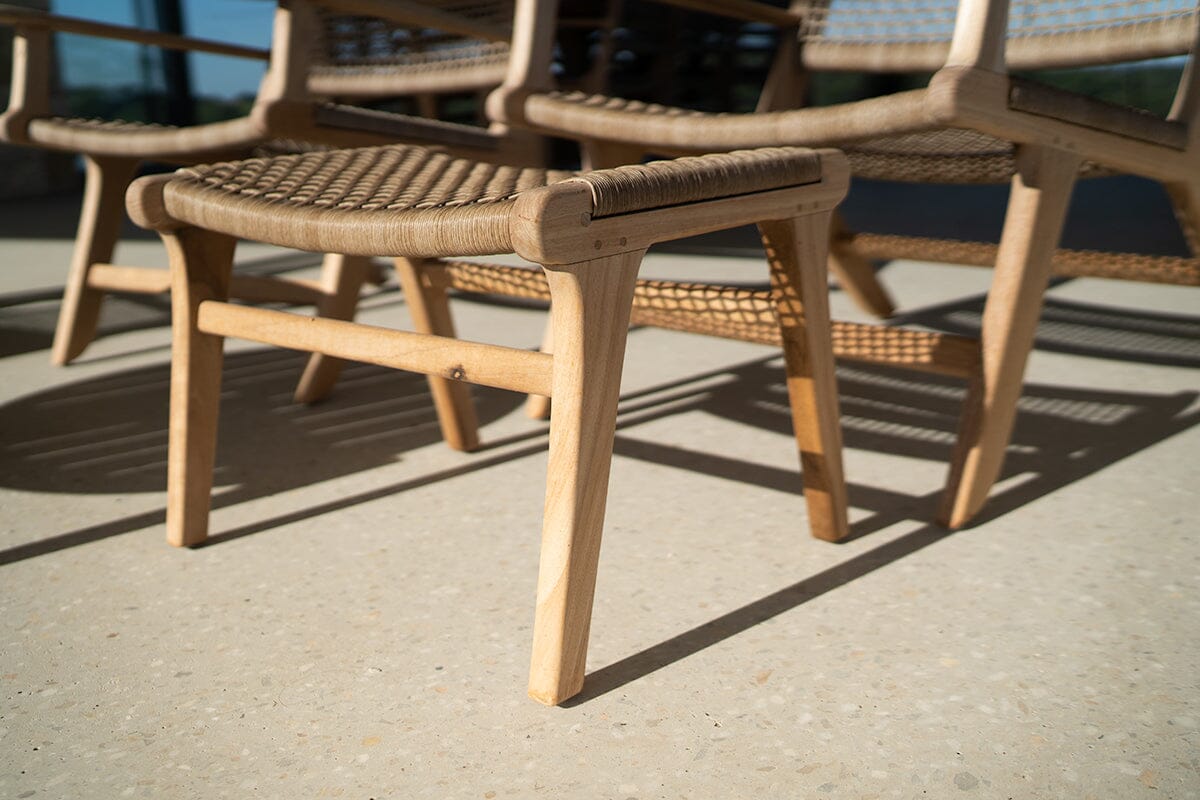 Cumberland Teak Woven Ottoman - Sand Sun Republic 