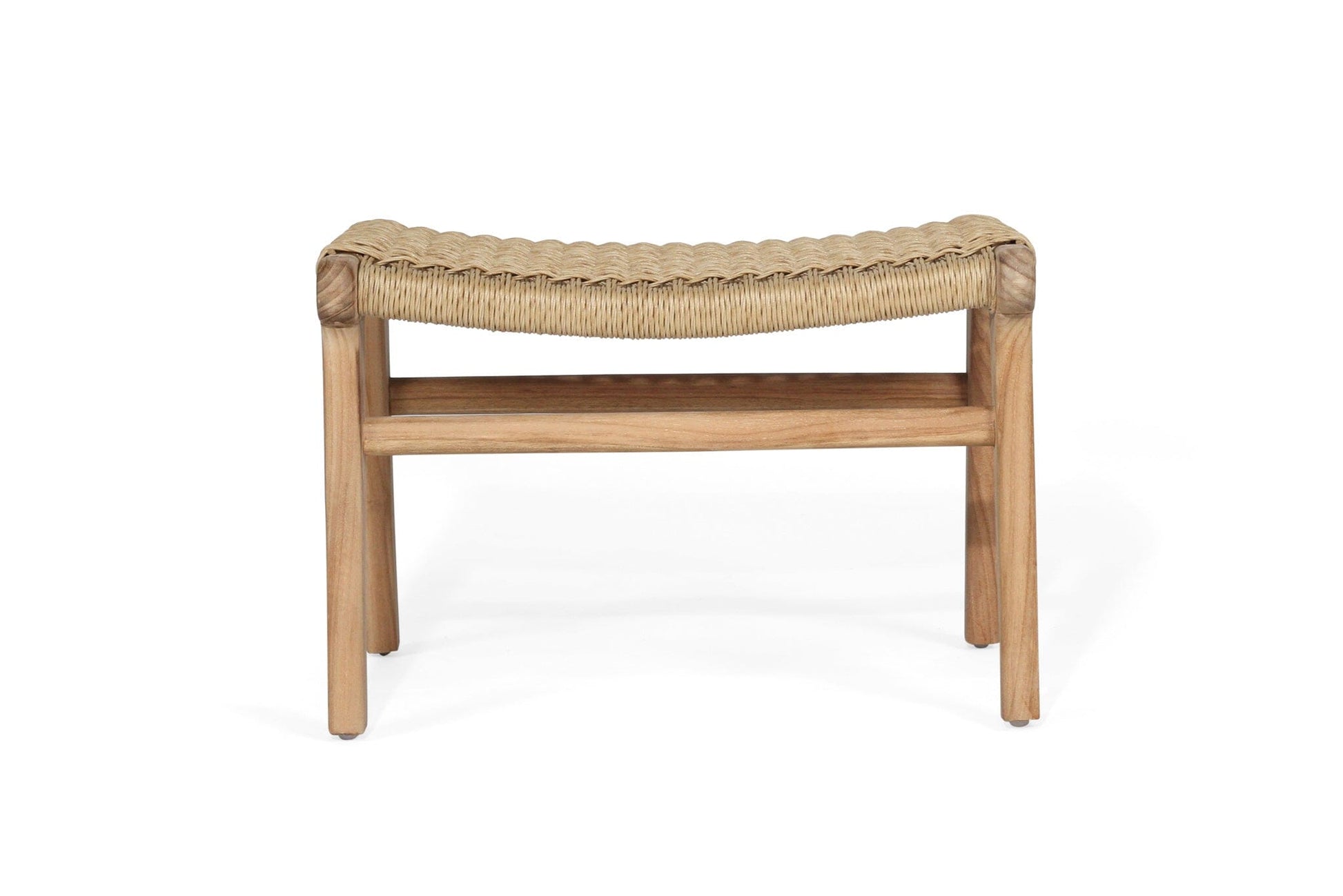 Cumberland Teak Woven Ottoman - Sand Sun Republic 