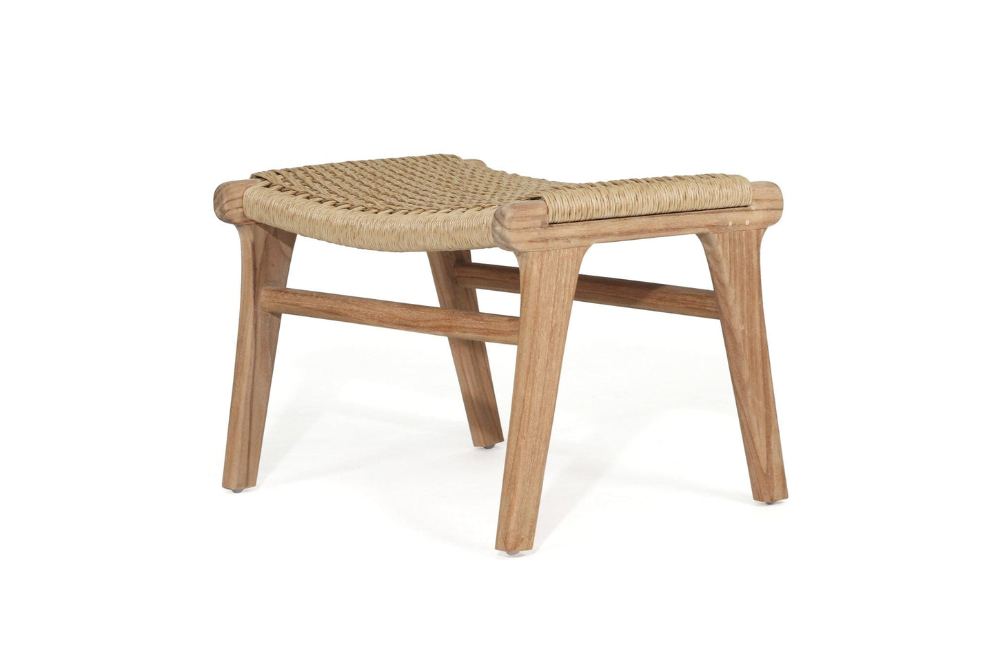 Cumberland Teak Woven Ottoman - Sand Sun Republic 