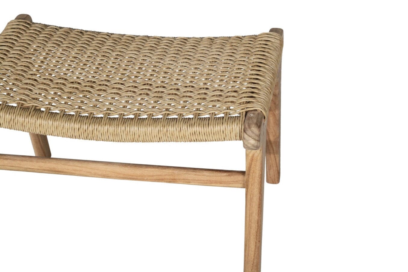 Cumberland Teak Woven Ottoman - Sand Sun Republic 