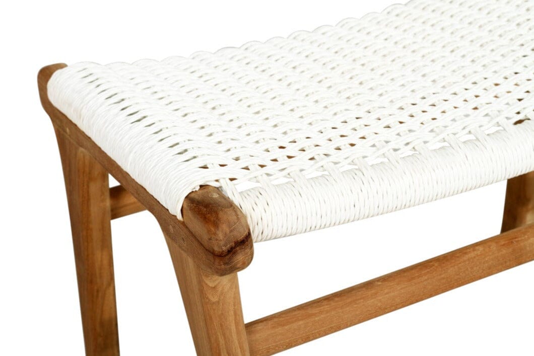 Cumberland Teak Woven Ottoman - White Sun Republic 