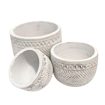Decorative Timber White Washed Bowls Sun Republic 