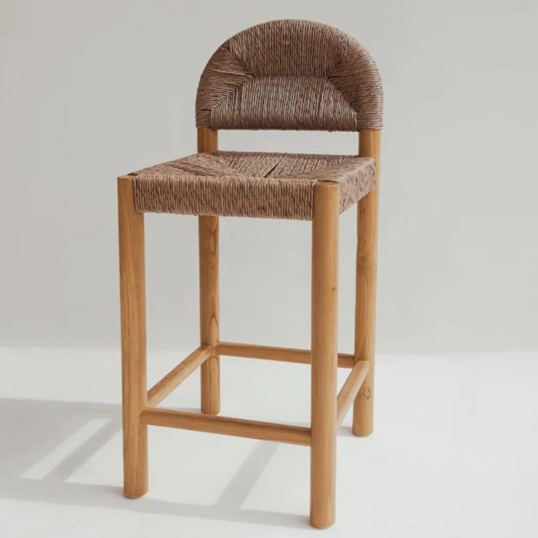 Dilly Teak & Rattan Arch Stool