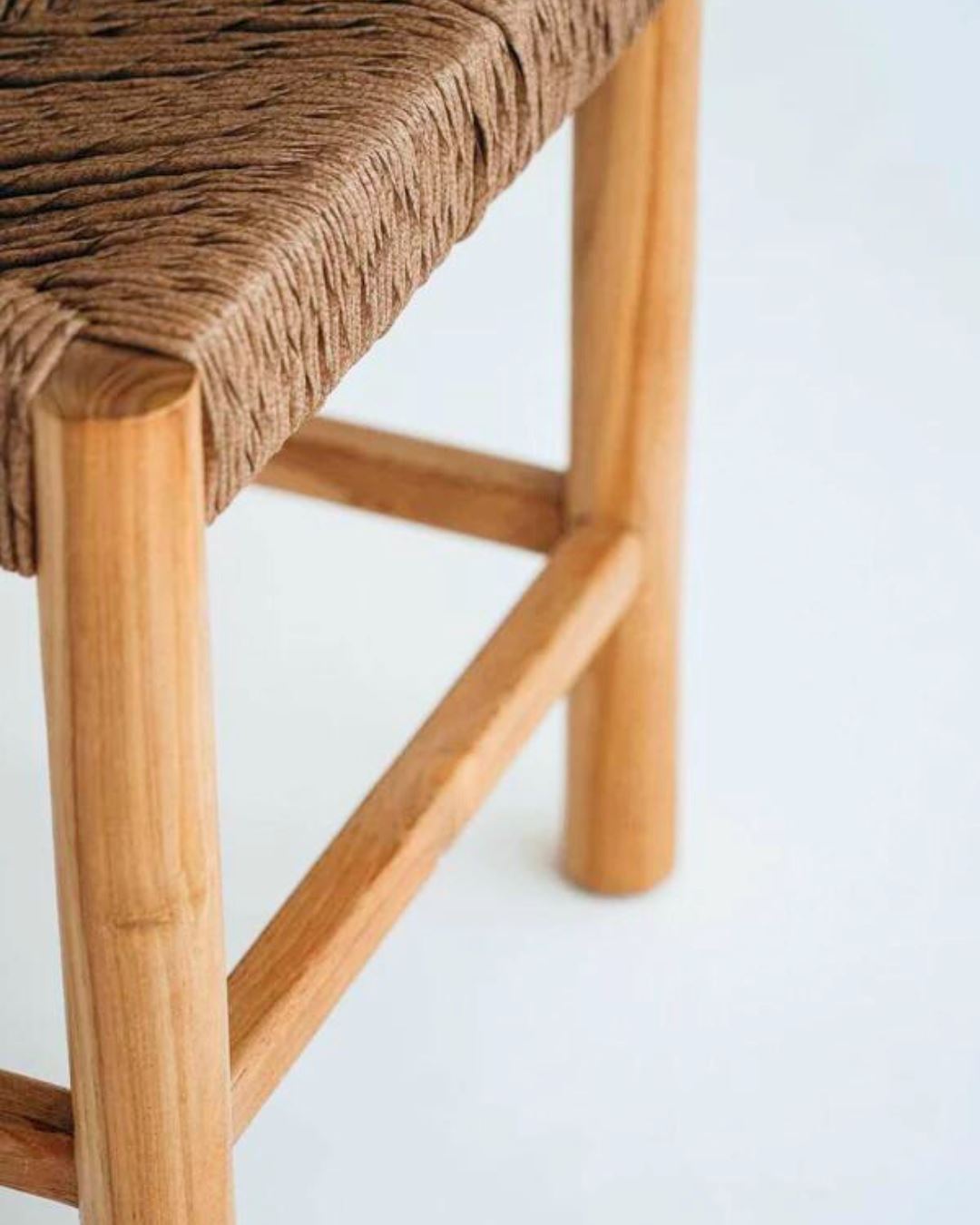 Dilly Teak & Rattan Arch Stool Sun Republic 