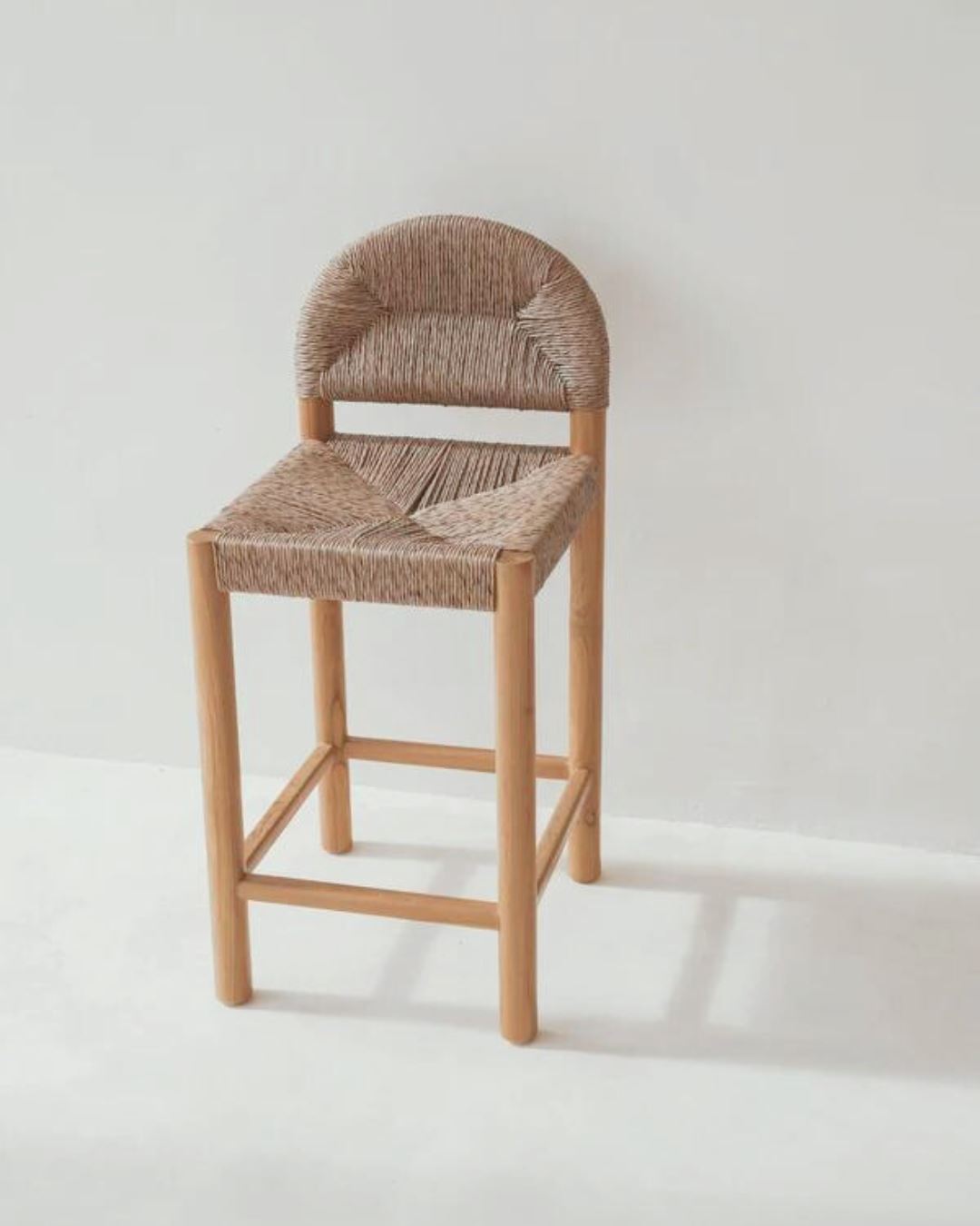 Dilly Teak & Rattan Arch Stool Sun Republic 