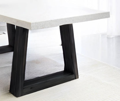 Dining Table Amalfi Terrazzo Stone Top (Black Wash Wide Leg) Sun Republic 