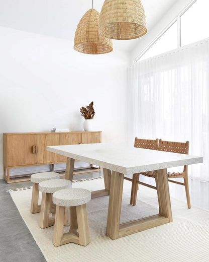 Dining Table Amalfi Terrazzo Stone Top (Wide Leg) Sun Republic 