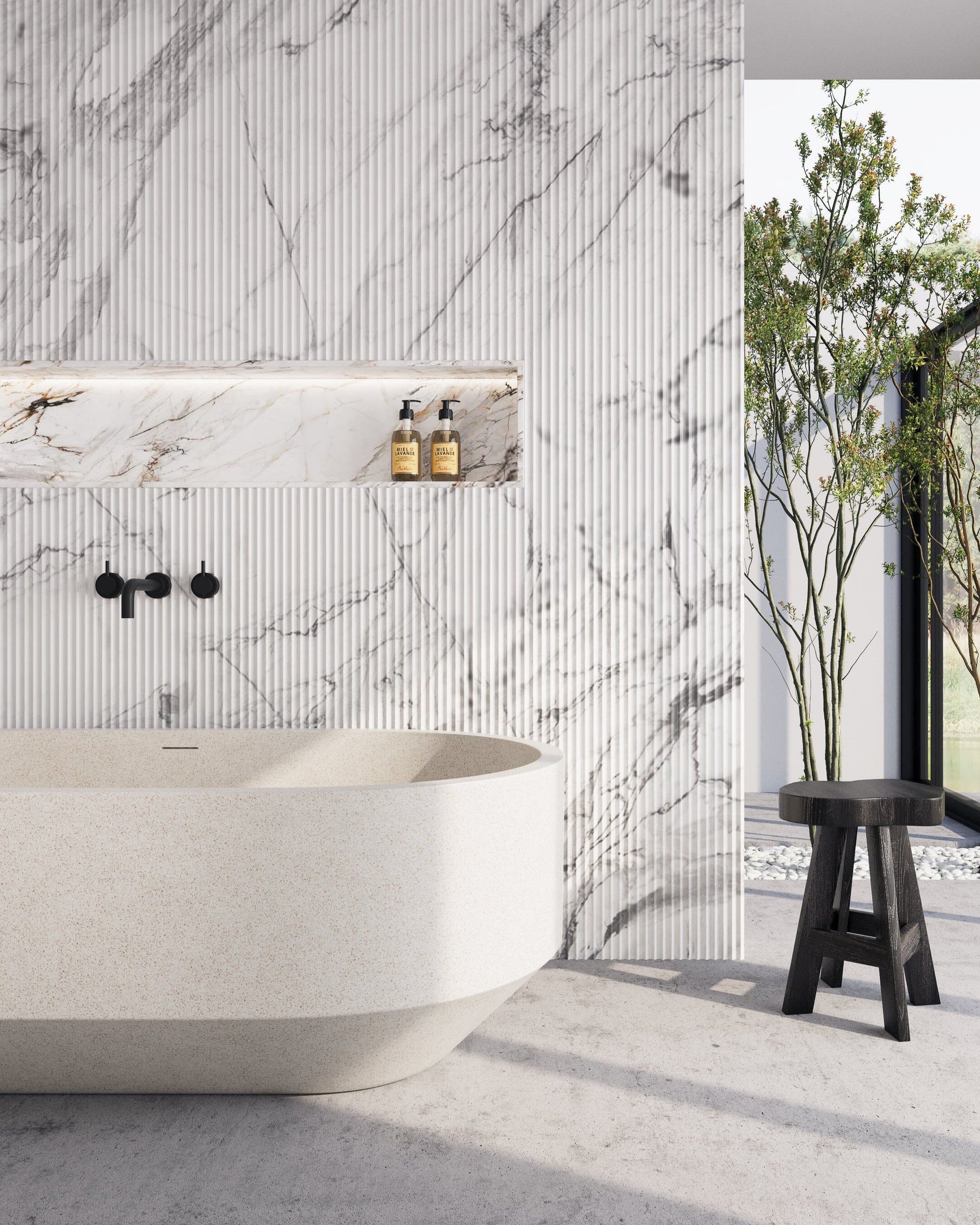 Eden 1700mm Freestanding Stone Composite Bath Madu Living 