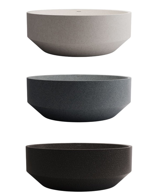 Eden Round 1500mm Freestanding Stone Composite Bath Madu Living 