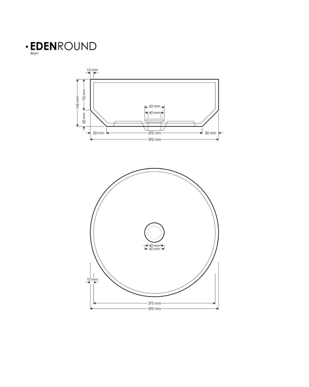 Eden Round Above Counter Basin Madu Living 