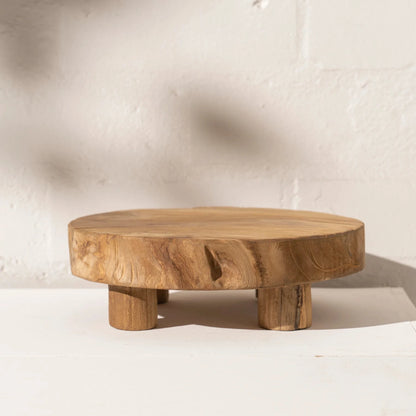 Eka Round Footed Teak Tray Sun Republic 