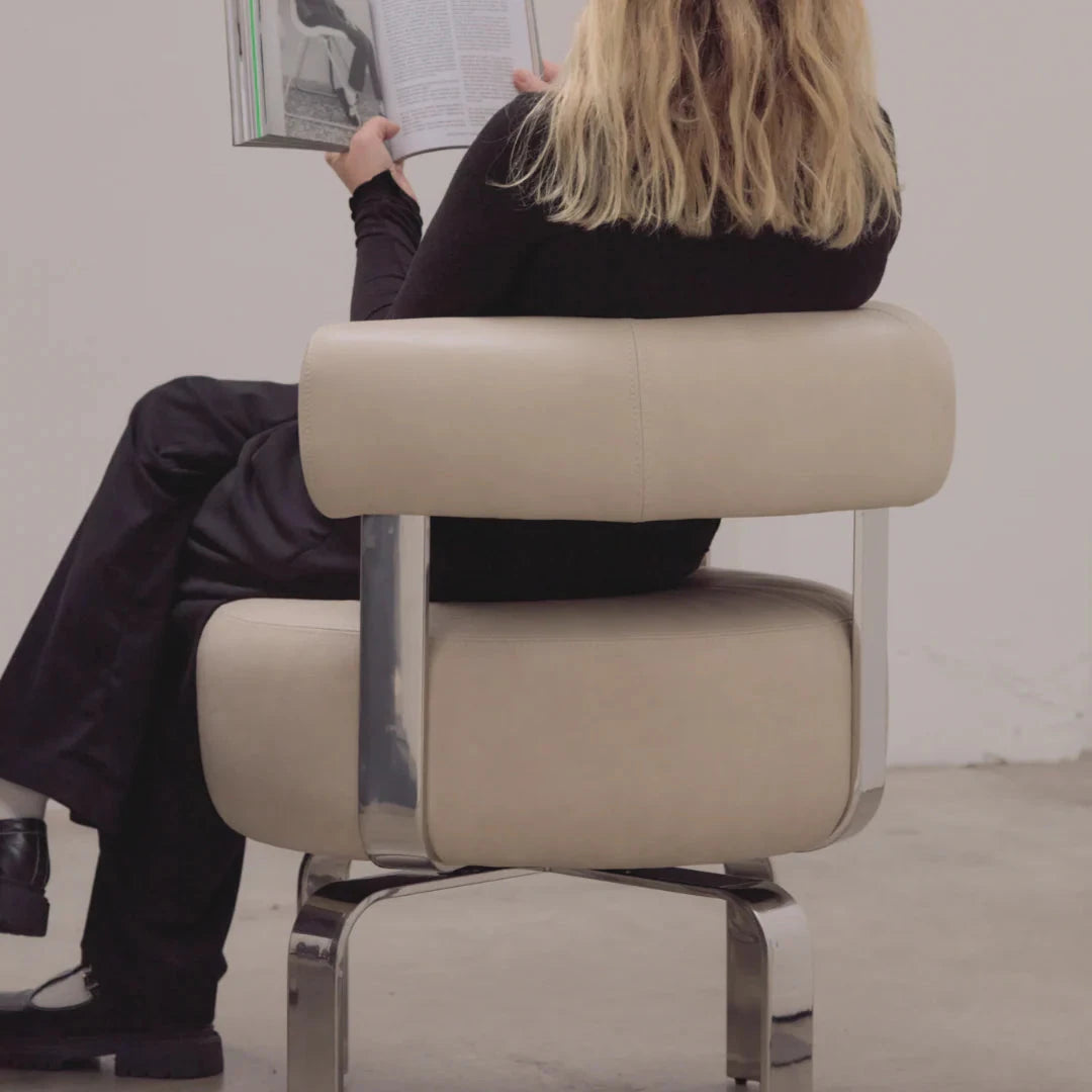 Elba Chair - Cream Leather McMullin & Co 