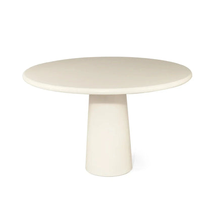 Elio Microcement Dining Table Round in Ivory/Bone Sun Republic 