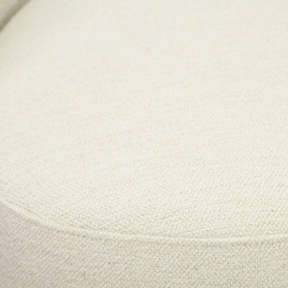 Close-up of a textured white linen sofa