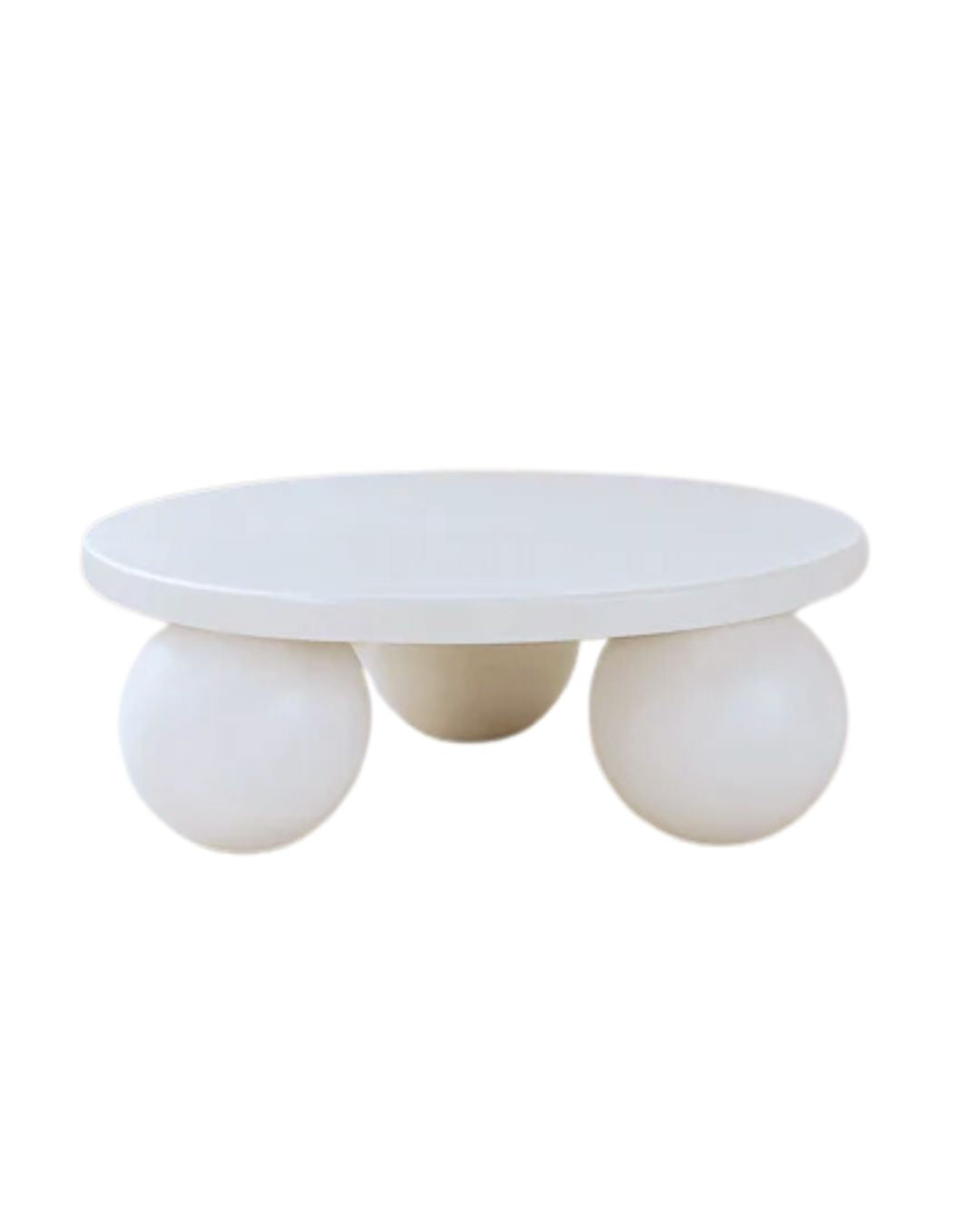 Eos Concrete Coffee Table - White Round Blacksalt 
