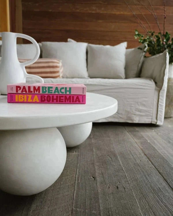 Eos Concrete Coffee Table - White Round Blacksalt 