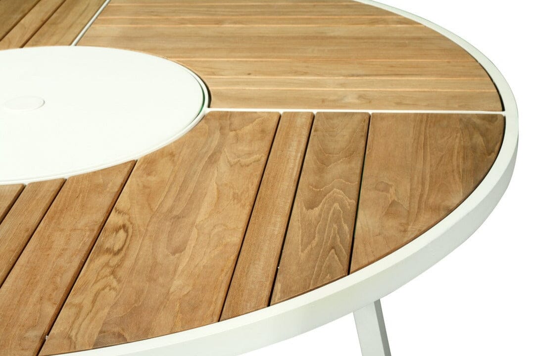 Finn Round Outdoor Dining Table - Pearl White 