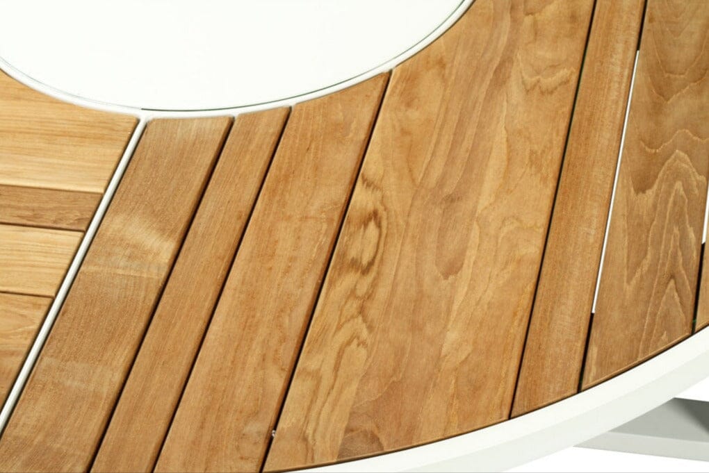 Finn Round Outdoor Dining Table - Pearl White 