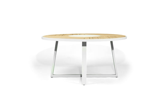 Finn Round Outdoor Dining Table - Pearl White Abide 