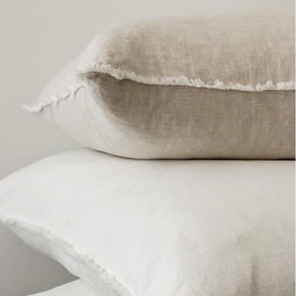 Flax Linen Cushion Cover (Fringed Edge) 