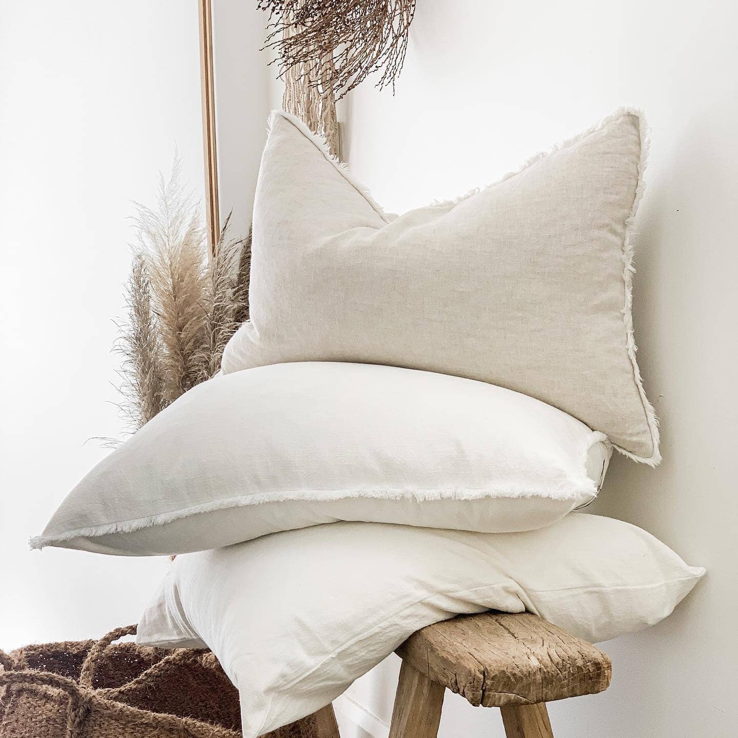 Flax Linen Lumbar Cushion Cover 