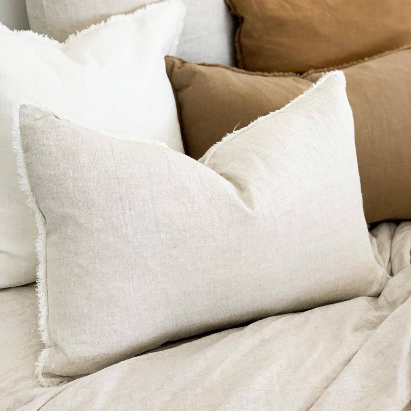 Flax Linen Lumbar Cushion Cover 