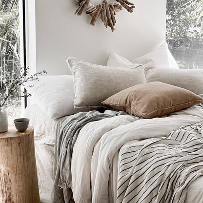 Flax Linen Lumbar Cushion Cover 