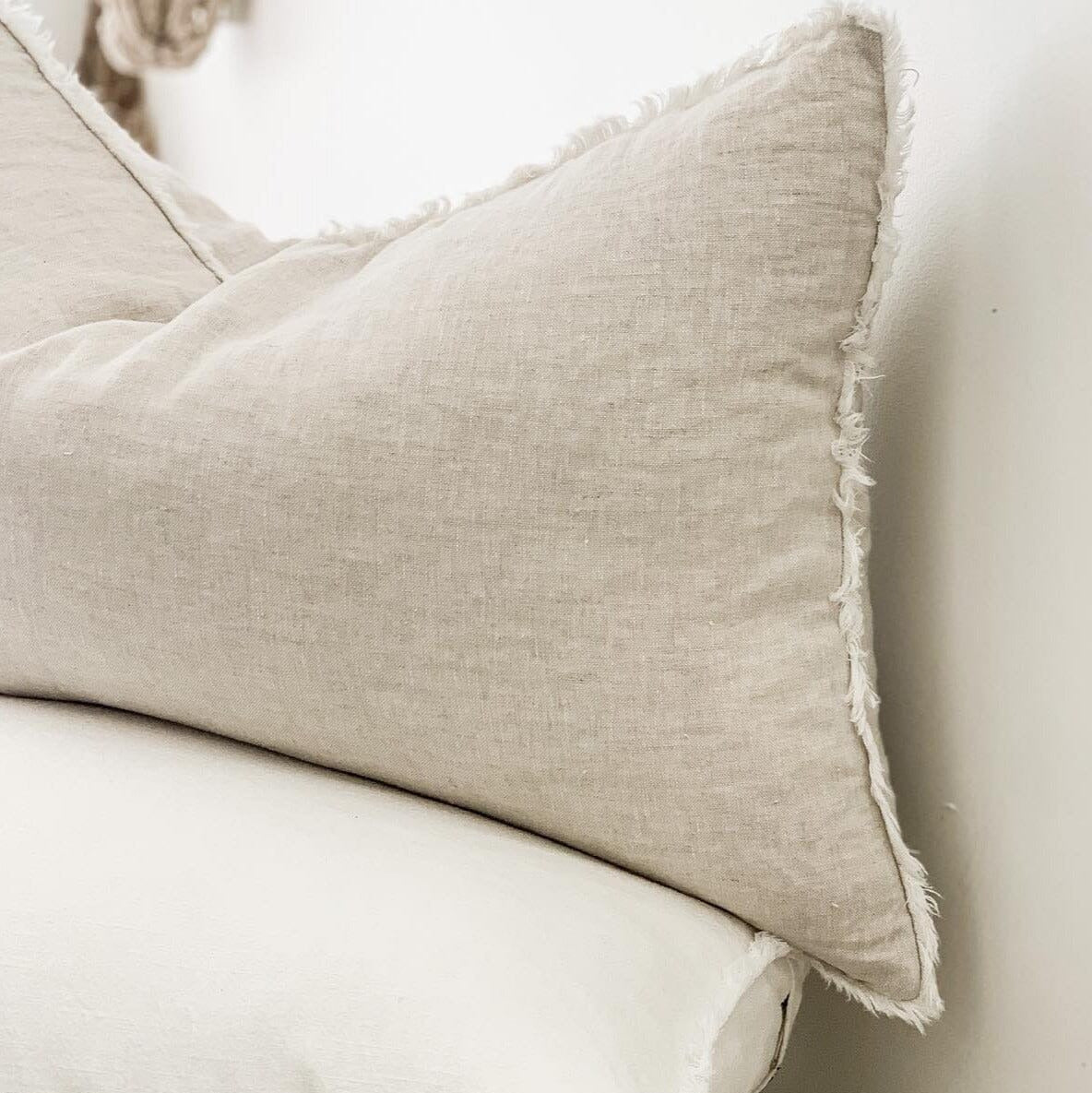 Flax Linen Lumbar Cushion Cover 