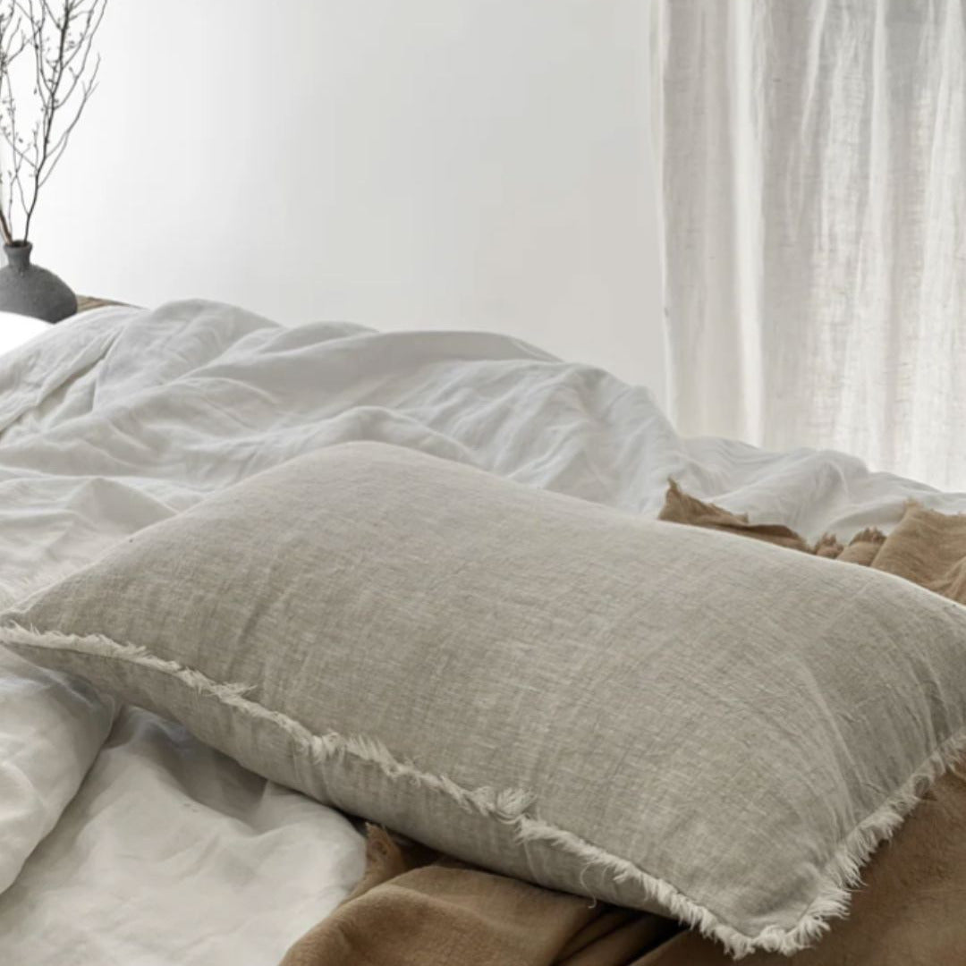 Flax Linen Lumbar Cushion Cover 
