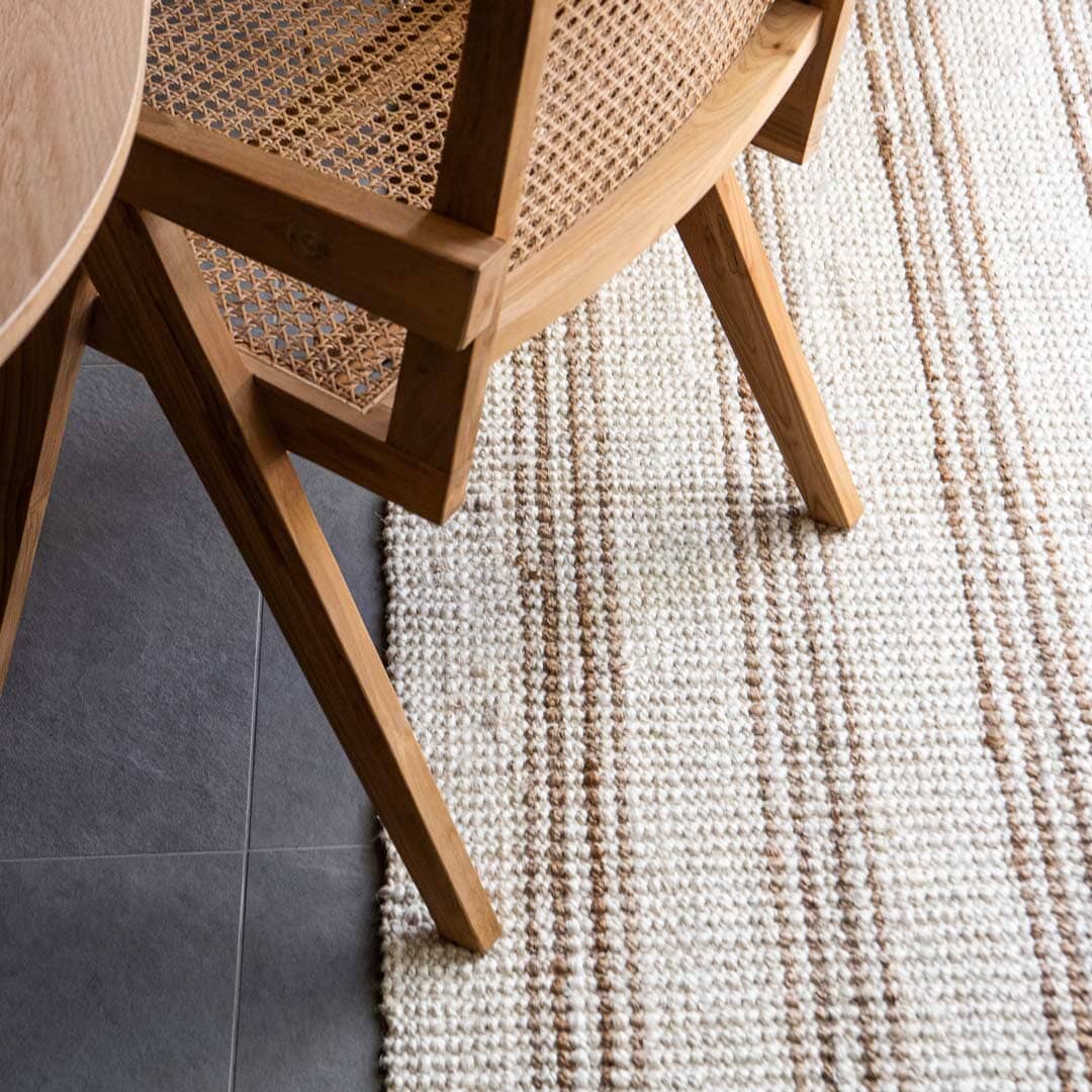 Flintoft Stripe Natural Jute Floor Rugs & Runners Zebra 