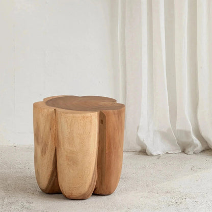 Flore Curved Stool / Side Table - Natural 