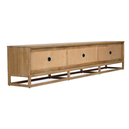 Flynn Natural Teak Entertainment Unit - 300cm | 6 Door