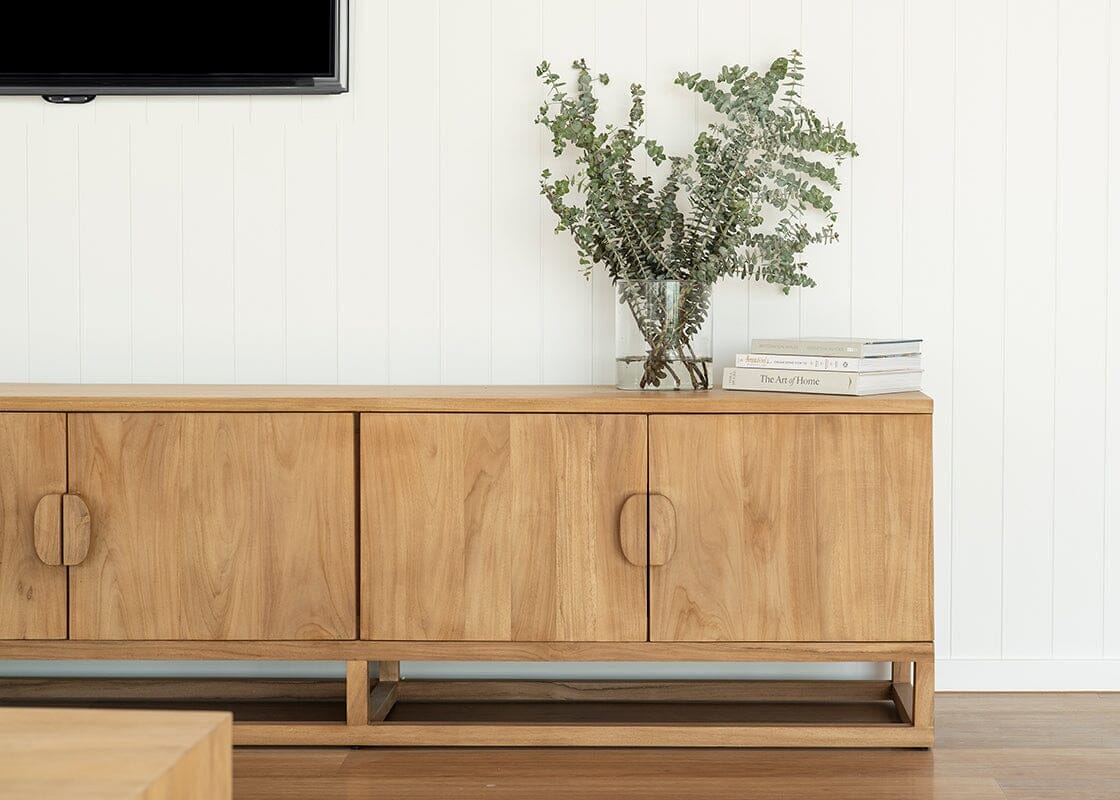 Flynn Natural Teak Entertainment Unit - 200cm & 300cm Sizes Sun Republic 